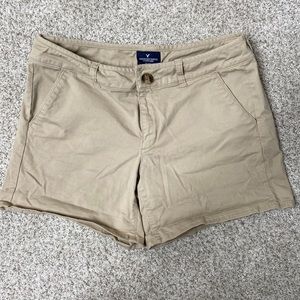 American Eagle Outfitters Midi Stretch Khaki Shorts size 8